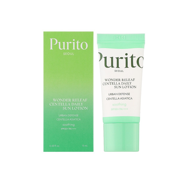 Purito Wonder Releaf Centella Daily Sun Lotion 15ml gentle sunscreen